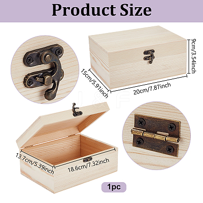 Wood Storage Boxes WOOD-WH0062-50B-1