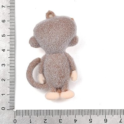 Animal Theme Flocking Silicone Pendants SIL-C012-03H-1