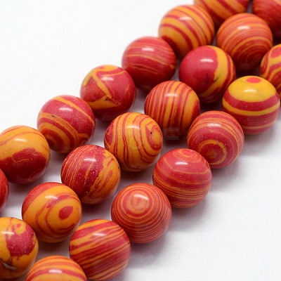 Synthetic Malachite Beads Strands X-G-I199-32-8mm-A-1