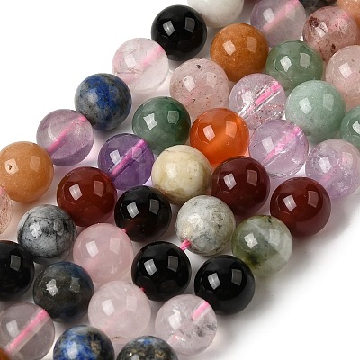 Natural Mixed Gemstone Beads Strands G-L653-C01-8mm-1