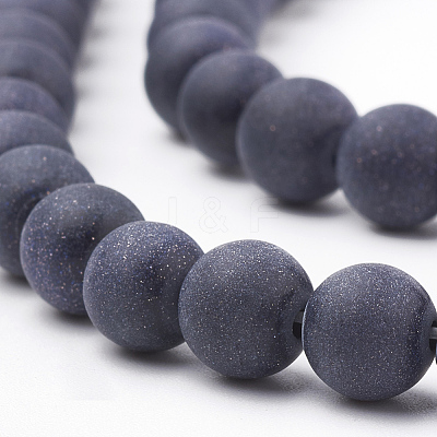 Synthetic Blue Goldstone Beads Strands G-T106-009A-1