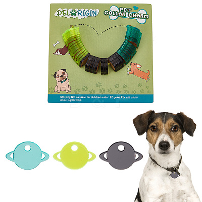 42Pcs 3 Colors Transparent Blank Acrylic Pet Dog ID Tag PALLOY-AB00049-1
