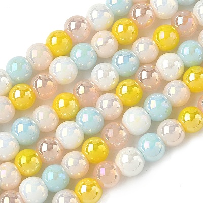 Electroplate & Gradient Color Glass Beads Strands LAMP-M023-03-04-1