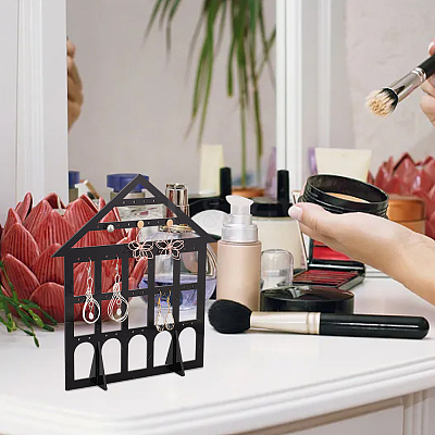 Detachable Lovely House Acrylic Earring Display Stands EDIS-WH0029-48A-1
