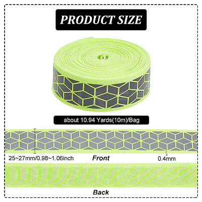 10M Flat Reflective Polyester Grosgrain Ribbon OCOR-BC0006-19A-1