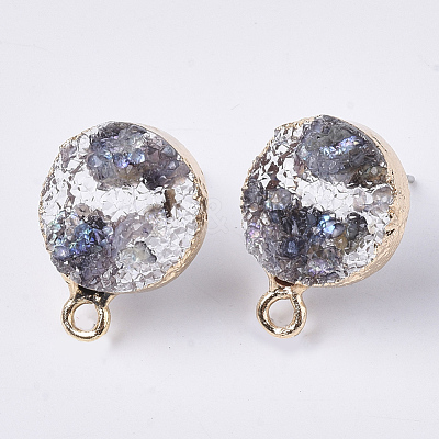 Druzy Resin Stud Earring Loops RESI-S383-028A-1