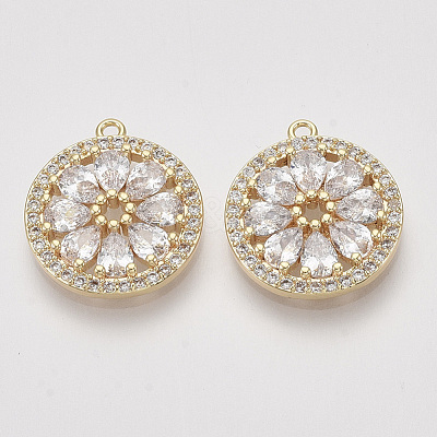 Brass Micro Pave Cubic Zirconia Pendants ZIRC-S064-003-1
