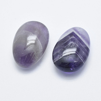 Oval Natural Amethyst Palm Stone G-K246-55-1