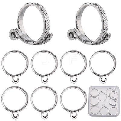 10Pcs Alloy Cuff Rings RJEW-SC0001-08-1