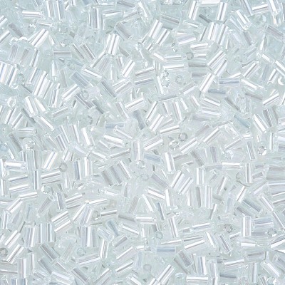 Transparent Colours Luster Glass Bugle Beads SEED-N005-001-A13-1