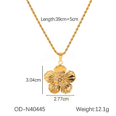 304 Stainless Steel Rhinestone Pendant Necklaces FS-WGDF7E7-01-1