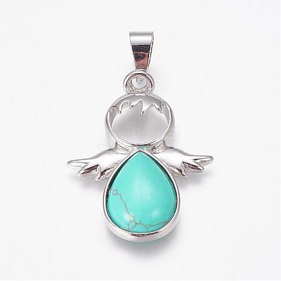 Natural & Synthetic Mixed Stone Pendants G-G651-A-1