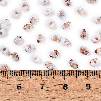 Two Tone Baking Paint Glass Seed Beads SEED-C003-01L-1
