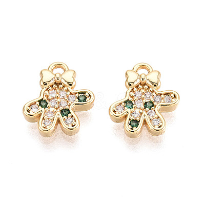 Brass Micro Pave Cubic Zirconia Charms KK-N263-147B-G-1