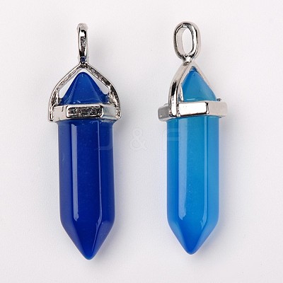 Natural Agate Double Terminated Pointed Pendants X-G-F295-05G-1