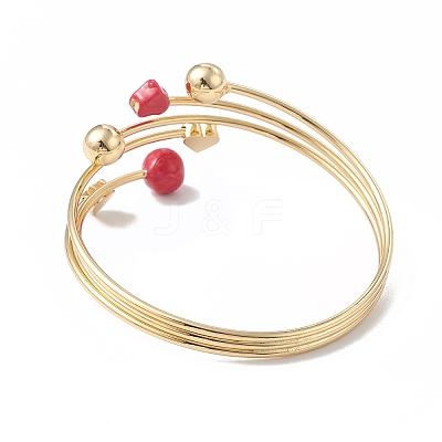 Brass Cuff Bangles BJEW-A134-01G-M-1
