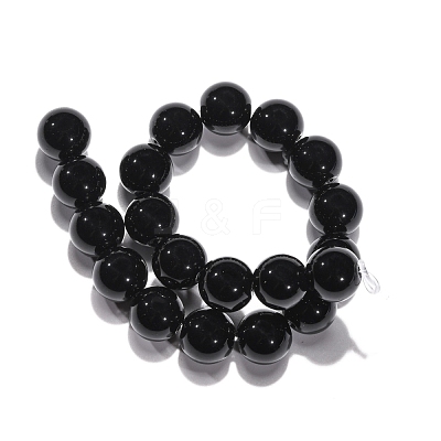 Synthetic Black Stone Beads Strands G-G088-10mm-1