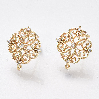 Brass Stud Earring Findings KK-T038-491-M-1