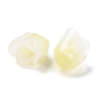 4-Petal Opaque Acrylic Bead Caps X-SACR-D007-08B-1