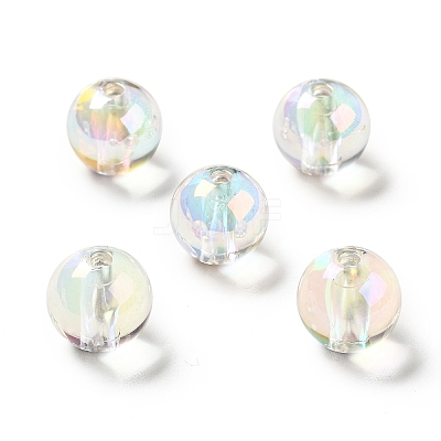 Two Tone UV Plating Rainbow Iridescent Acrylic Beads TACR-D010-03A-01-1