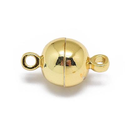 Rack Plating Brass Magnetic Clasps with Loops KK-F801-02B-G-1
