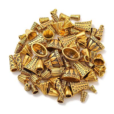 72pcs 10 style Tibetan Style Alloy Bead Cap & Cone TIBE-YW0001-57-1