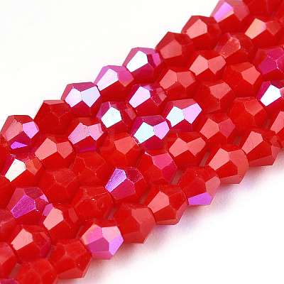 Opaque Solid Color Electroplate Glass Beads Strands LS-EGLA-A039-P2mm-L02-1