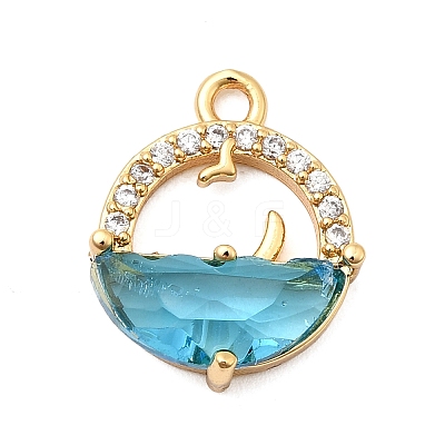 Brass Micro Pave Cubic Zirconia Pendants KK-F916-25G-1