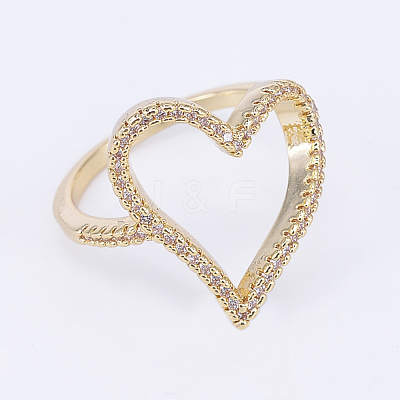 Brass Micro Pave Cubic Zirconia Finger Rings RJEW-E145-16G-18mm-1
