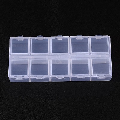 Cuboid Plastic Bead Containers CON-N007-02-1