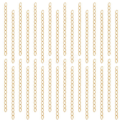 80Pcs Ion Plating(IP) 304 Stainless Steel Curb Chain Extender STAS-UN0054-79-1