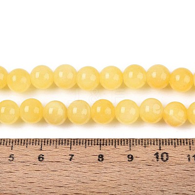 Natural Dyed Yellow Jade Gemstone Bead Strands X-G-R271-8mm-Y07-1