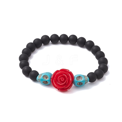 Resin and Synthetic Turquoise Bracelets BJEW-JB10755-02-1