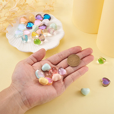 60Pcs 15 Style Transparent and Opaque Resin Cabochons CRES-CD0001-06-1