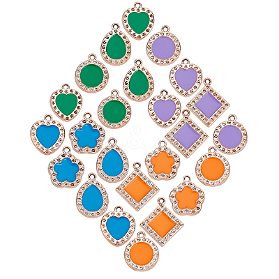 UV Plating Acrylic Pendant Rhinestone Settings OACR-SC0001-03LG-1