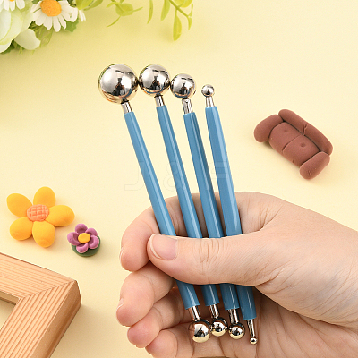 4Pcs Plastic Double Heads Modeling Clay Sculpting Tools Set TOOL-SP0001-08-1