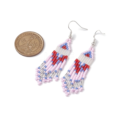 Iron with Glass Dangle Stud Earring EJEW-MZ00184-1