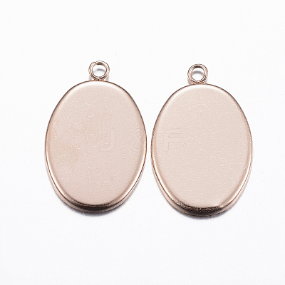 Ion Plating(IP) 304 Stainless Steel Pendant Cabochon Settings STAS-H378-06RG-1