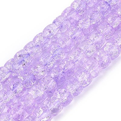 Crackle Transparent Glass Beads Strands GLAA-N069-03A-07-1