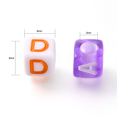 DIY 26 Letter Acrylic Beads Stretch Bracelets Kits for Children's Day DIY-LS0001-04-1