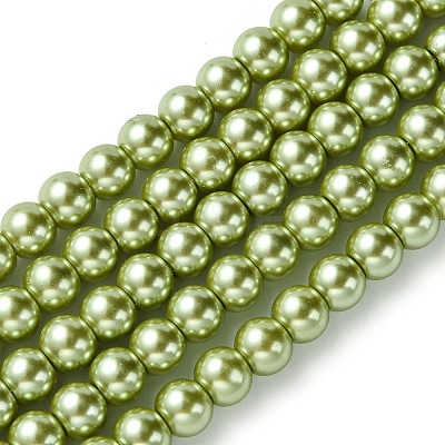 Eco-Friendly Dyed Glass Pearl Beads Strands HY-A008-6mm-RB066-1