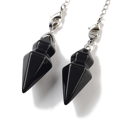 Natural Obsidian Pointed Dowsing Pendulums G-K338-12P-01-1