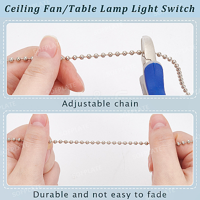 3Pcs 3 Styles Glass Charms Ceiling Fan Pull Chain Extenders HJEW-SP0001-73-1