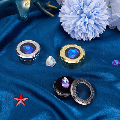 3Pcs 3 Colors Alloy Steel Loose Diamond Boxes CON-GF0001-16-1