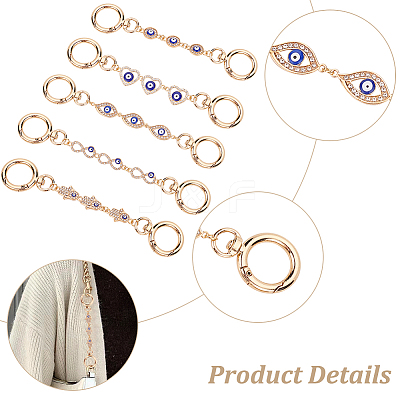 1 Set Alloy Enamel Evil Eye Links Bag Strap Extenders FIND-WR0006-09-1