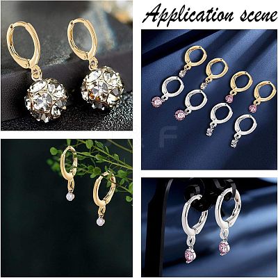 Brass Huggie Hoop Earring Findings KK-NB0002-27-1