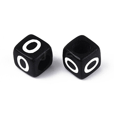 Initial Acrylic Horizontal Hole Beads OACR-ZX006-35O-1