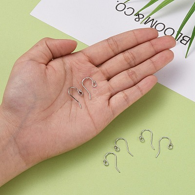 Anti-Tarnish Rhodium Plated 925 Sterling Silver Earring Hooks STER-I005-49P-1