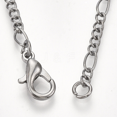 Brass Coated Iron Figaro Chain Necklace Making MAK-T006-03B-1