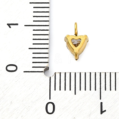 304 Stainless Steel Micro Pave Cubic Zirconia Pendants STAS-U042-02A-G-1